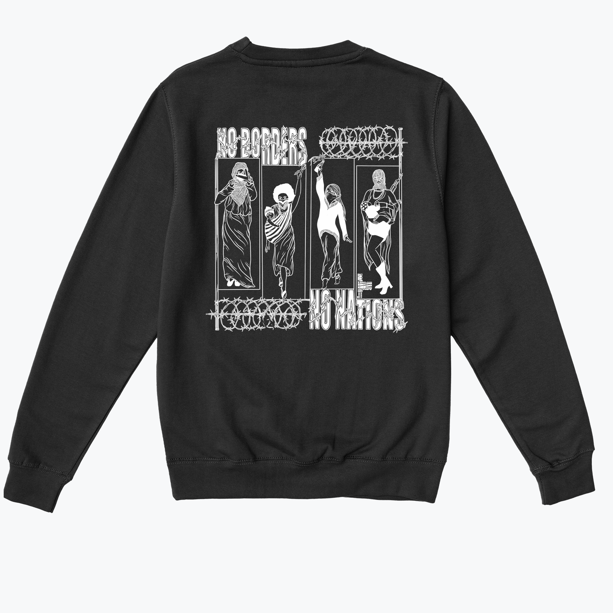 NBNN - BLACK - ARTIST COLLAB BY LOU. NBNN - BLACK - ARTIST COLLAB BY LOU - Back of Essentials Classic Sweatshirt in Black