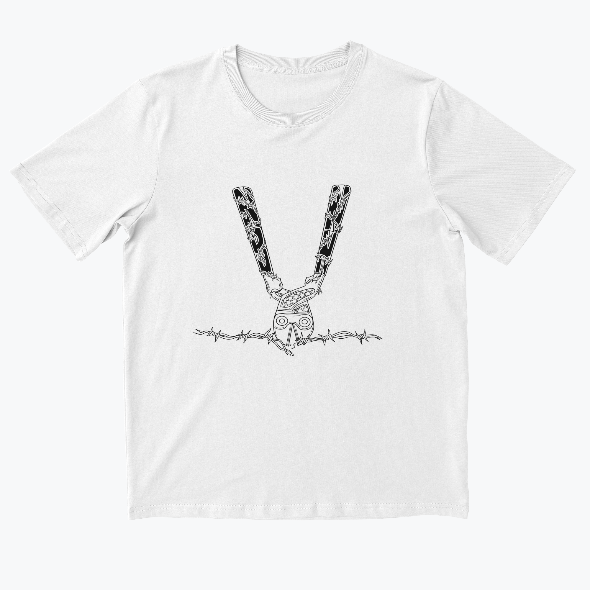 NBNN - WHITE - ARTIST COLLAB BY LOU. NBNN - WHITE - ARTIST COLLAB BY LOU - Front of Premium Relaxed Tee in White